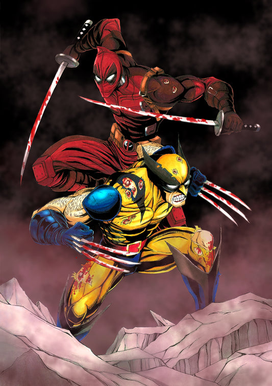 Lethal Blades of Deadpool and Wolverine Print