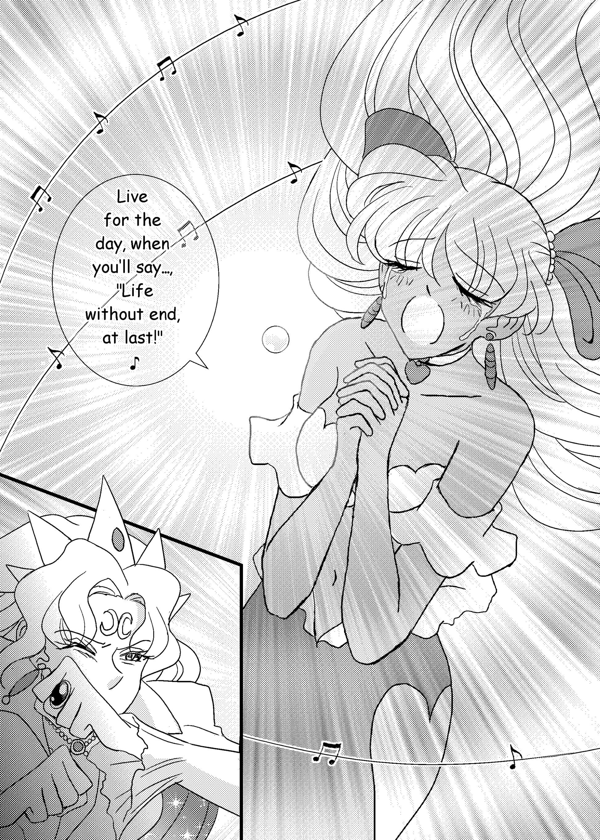 Mermaid Namiko sings with the Divine Pearl lighting up the corrupt kingdom with a holy light in hit shoujo manga series Love or Duty