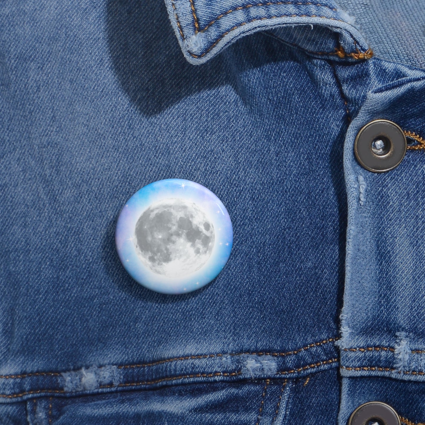 Dreamy Full Moon Pin Button