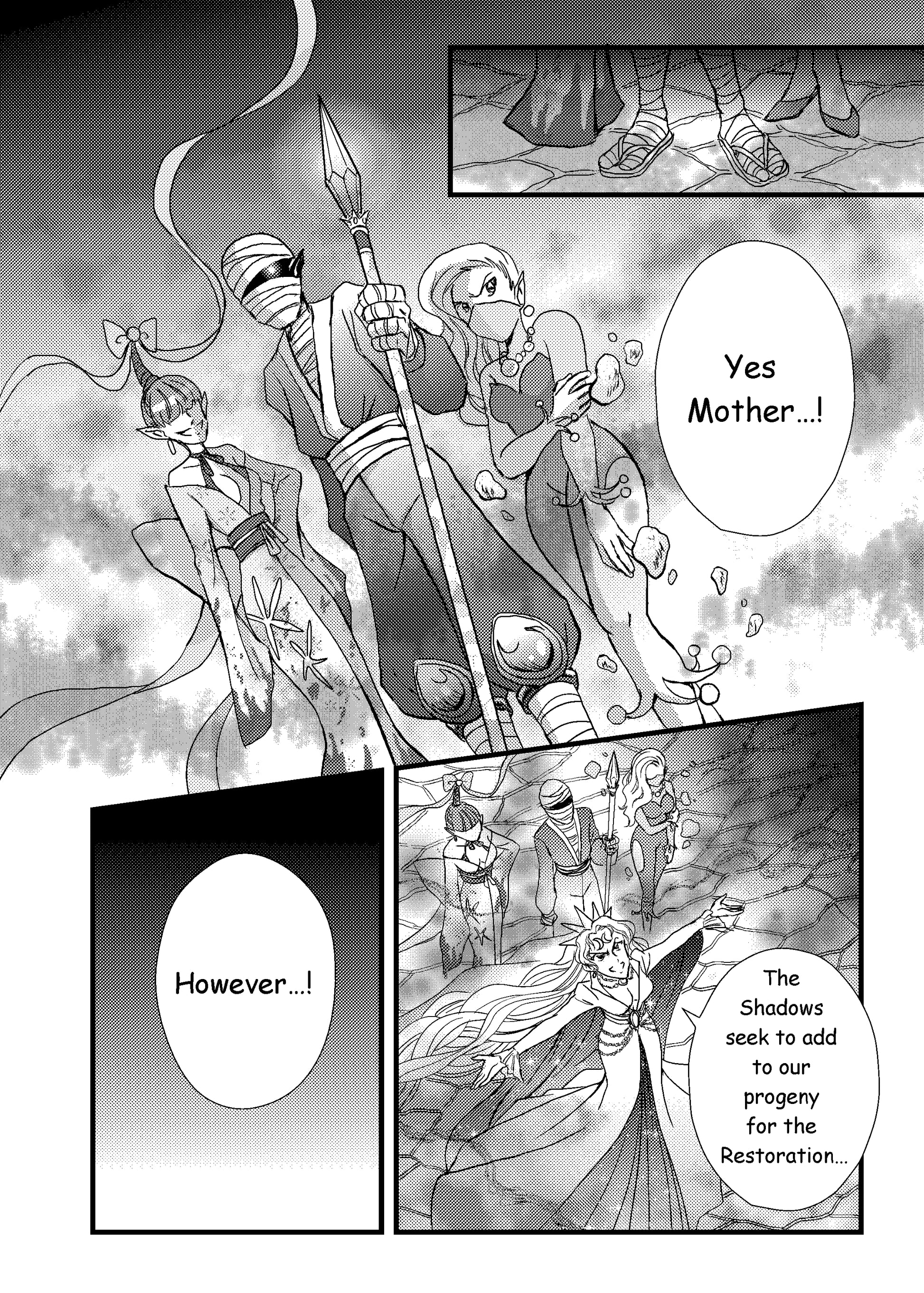 The Shadow Triad appears before Lady Sin in hit shoujo manga series Love or Duty