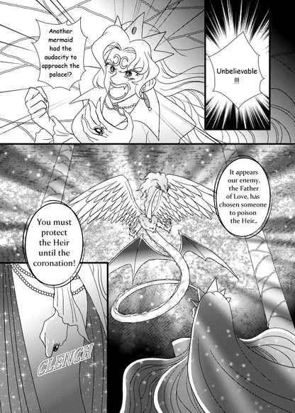 Lady Sin convening with the winged evil spirit dragon known as the Light Bearer in hit shoujo manga series Love or Duty