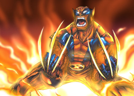 Burning Rage of Wolverine Print